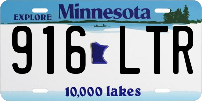MN license plate 916LTR