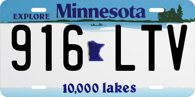 MN license plate 916LTV