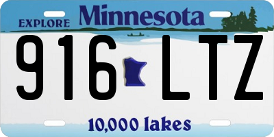 MN license plate 916LTZ