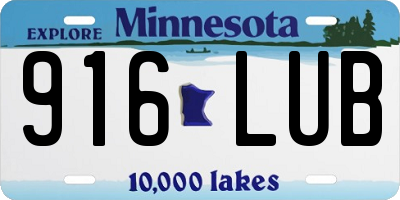 MN license plate 916LUB