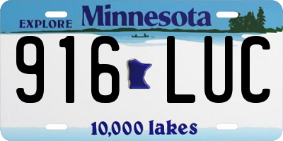 MN license plate 916LUC