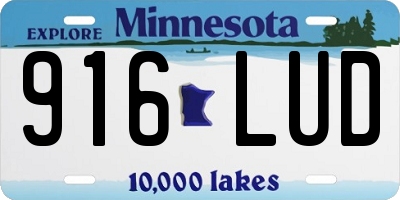 MN license plate 916LUD