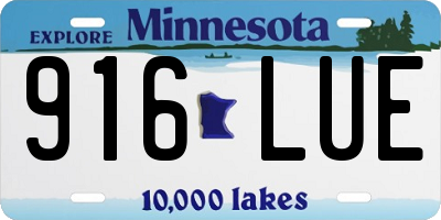 MN license plate 916LUE
