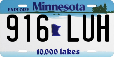 MN license plate 916LUH