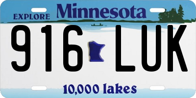 MN license plate 916LUK