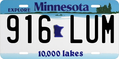 MN license plate 916LUM