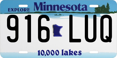 MN license plate 916LUQ