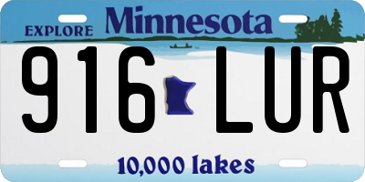 MN license plate 916LUR