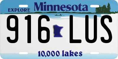 MN license plate 916LUS