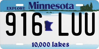MN license plate 916LUU
