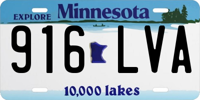 MN license plate 916LVA