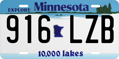 MN license plate 916LZB