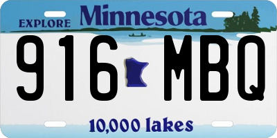 MN license plate 916MBQ