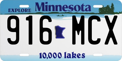 MN license plate 916MCX