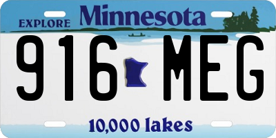 MN license plate 916MEG