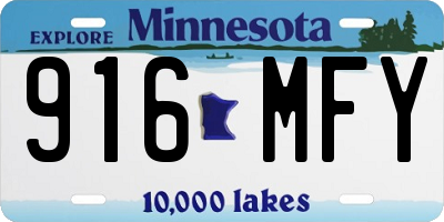 MN license plate 916MFY