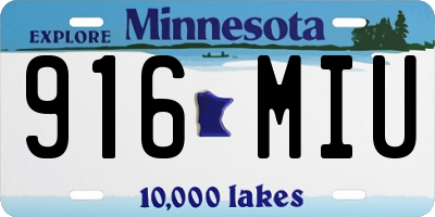 MN license plate 916MIU