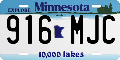 MN license plate 916MJC