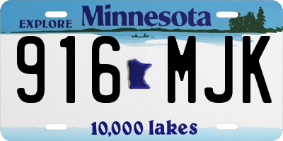 MN license plate 916MJK