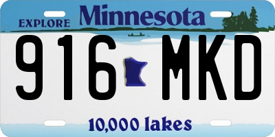 MN license plate 916MKD