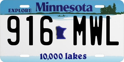 MN license plate 916MWL