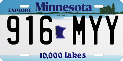 MN license plate 916MYY
