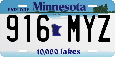 MN license plate 916MYZ