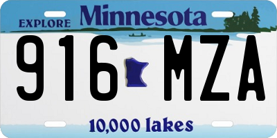 MN license plate 916MZA