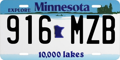MN license plate 916MZB