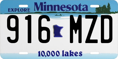 MN license plate 916MZD