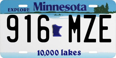 MN license plate 916MZE