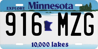 MN license plate 916MZG