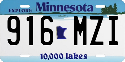 MN license plate 916MZI