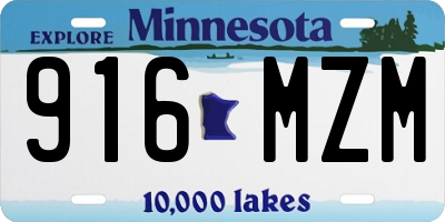 MN license plate 916MZM