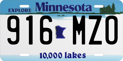 MN license plate 916MZO