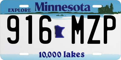 MN license plate 916MZP