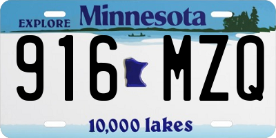 MN license plate 916MZQ