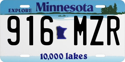 MN license plate 916MZR