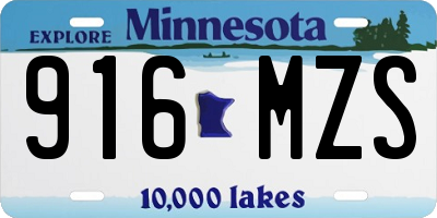 MN license plate 916MZS