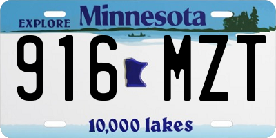 MN license plate 916MZT