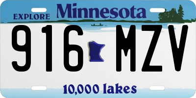 MN license plate 916MZV