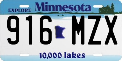 MN license plate 916MZX