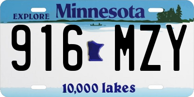 MN license plate 916MZY