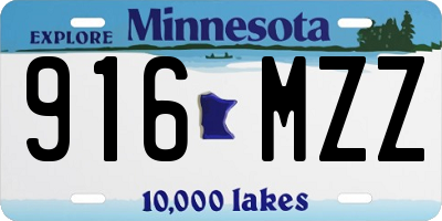 MN license plate 916MZZ