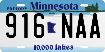 MN license plate 916NAA