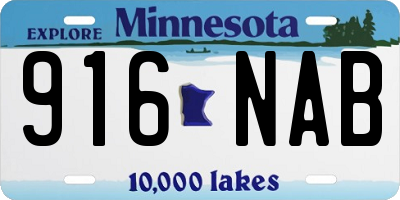 MN license plate 916NAB