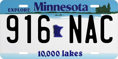 MN license plate 916NAC