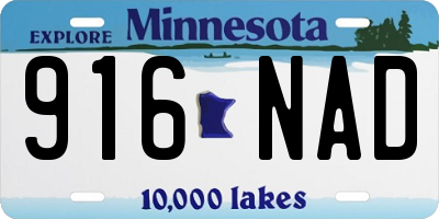 MN license plate 916NAD