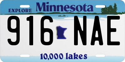 MN license plate 916NAE