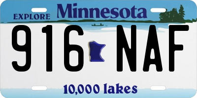 MN license plate 916NAF